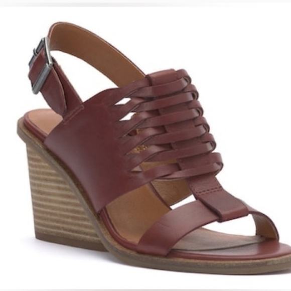NEW Lucky Brand Lemia Sandal In Dark Brown Size 7.5 - Picture 2 of 5